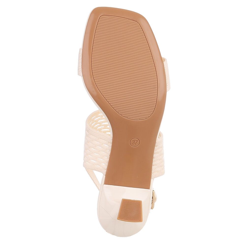 Ital-Design Damen Sandale mit Absatz und Fersenriemen Sandalette (91742700) Pfennig-/Stilettoabsatz Sandalen & Sandaletten in Beige