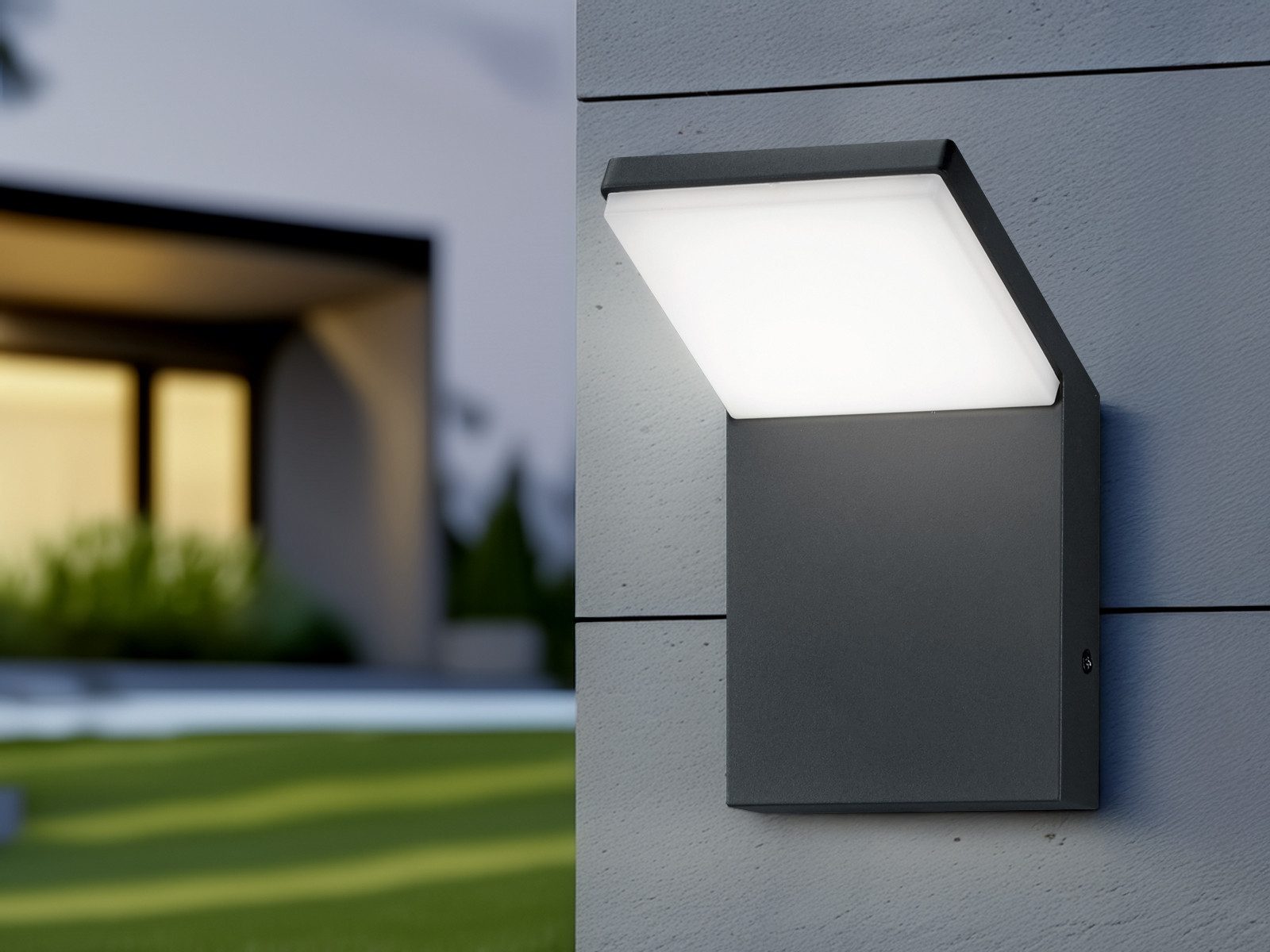 TRIO Leuchten LED Außen-Wandleuchte, LED fest integriert, Warmweiß, Wand Außenleuchte aus Aluminium zur Fassadenbeleuchtung, Höhe 16cm