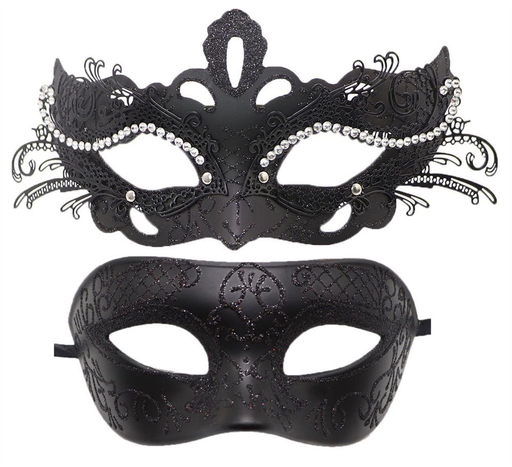 Dekorative Verkleidungsmaske Venezianische für Halloween Kostümparty, Frauen Maske Halbmaske, (2-tlg), Maskerade Maske, Karneval Masken Halloween Masken