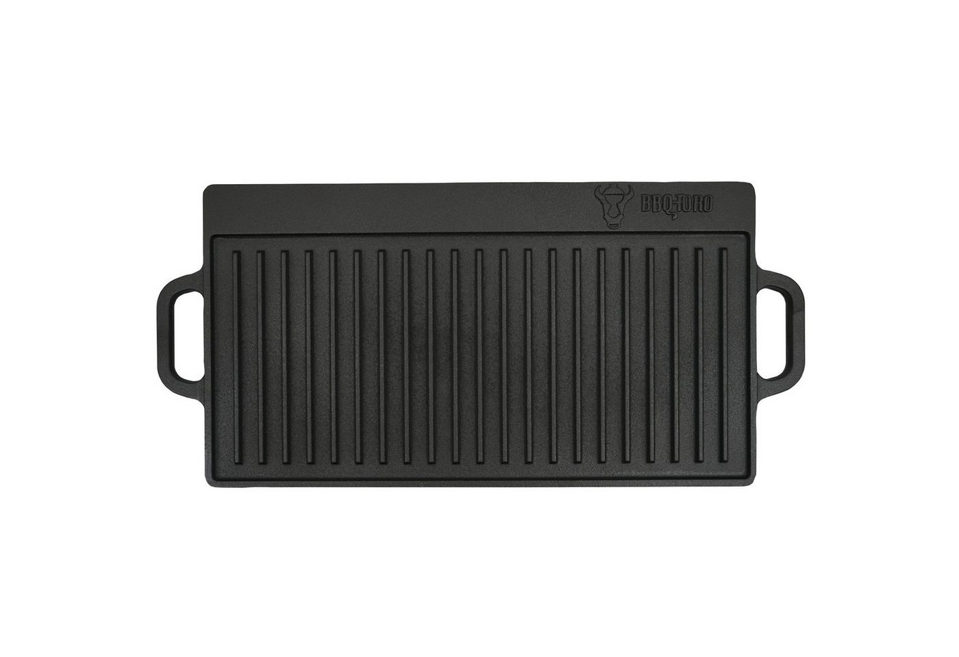 BBQ-Toro Grillplatte Wende-Grillplatte mit Griffen aus Gusseisen, 50 x 23, voreingebrannt