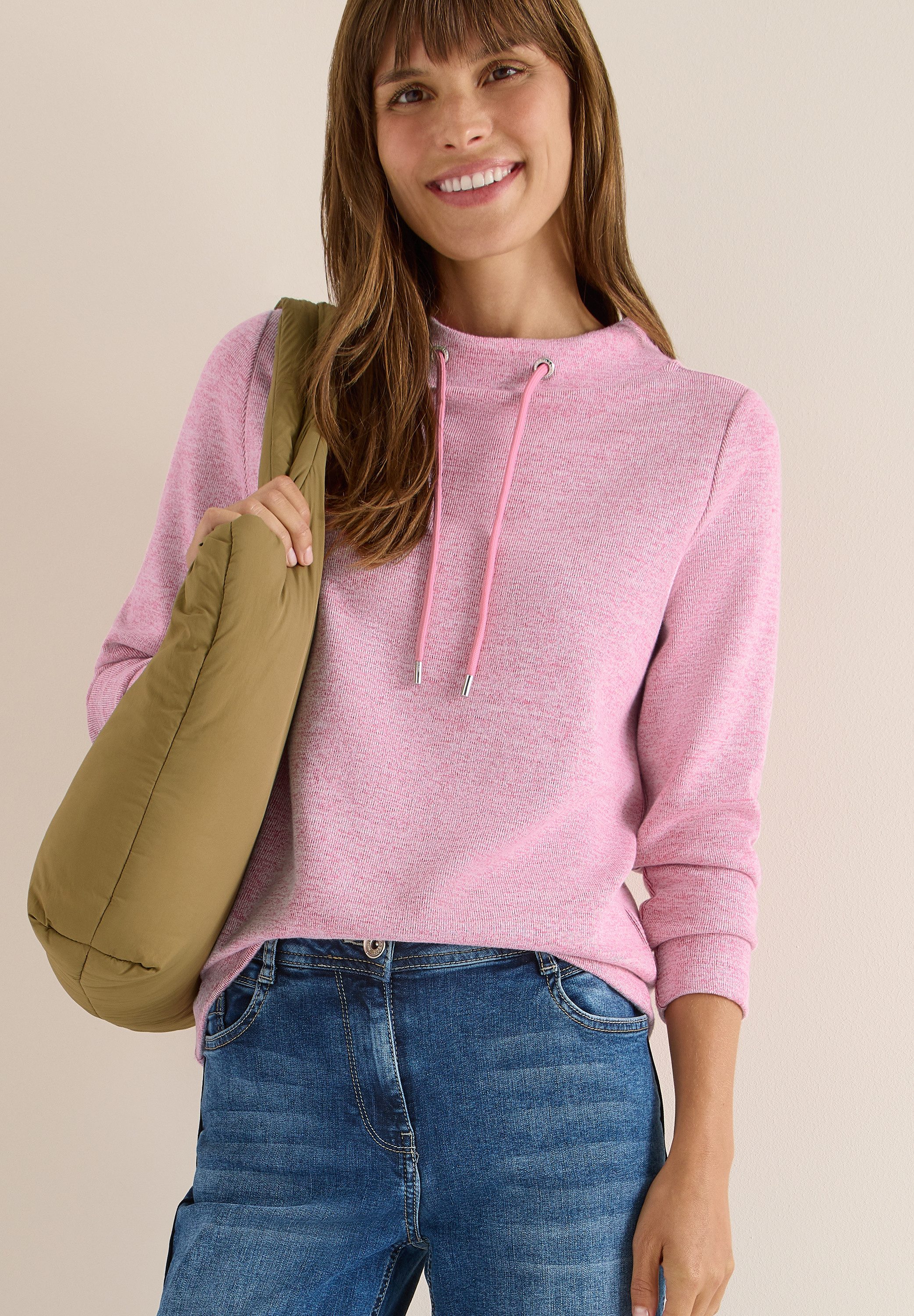 CECIL Rundhalspullover Funnelneck mit Tunnelzug günstig online kaufen