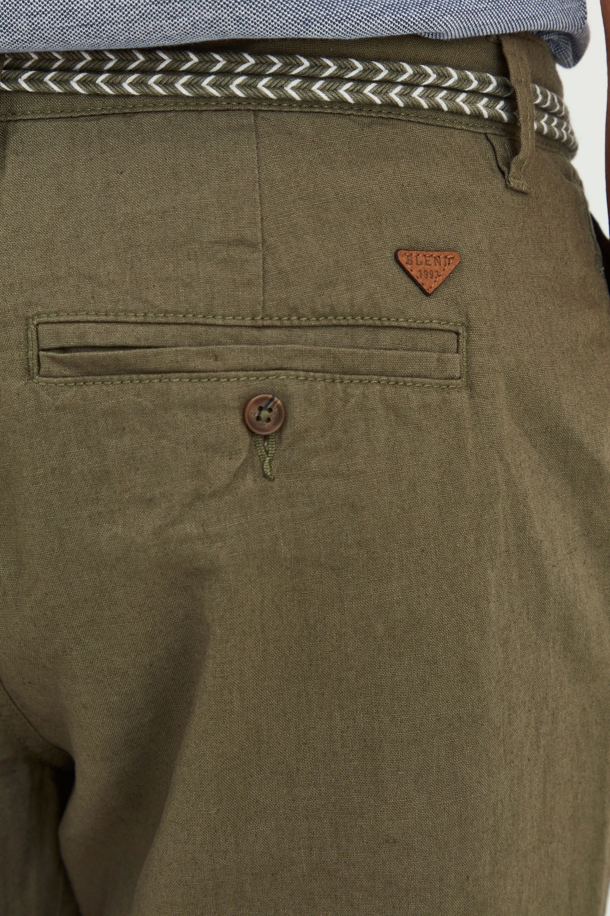 Blend Leinenhose BHMennok Leinenmix-Shorts mit Stoff Gürtel