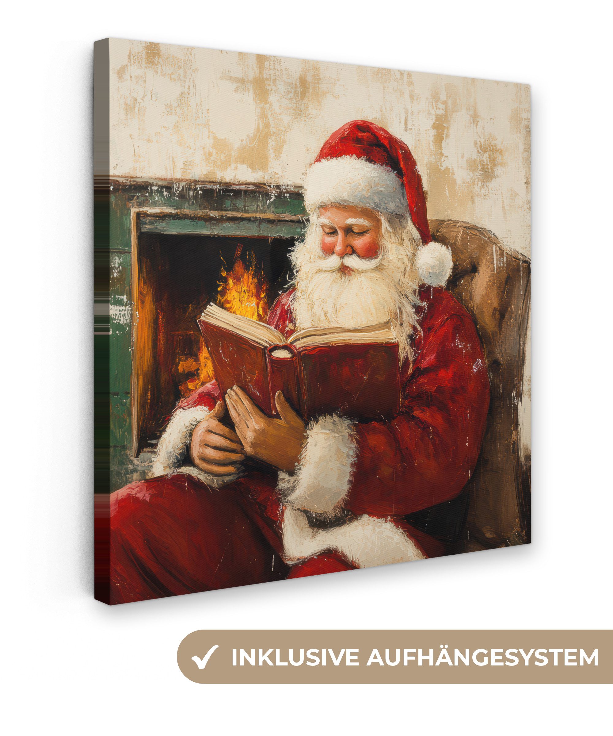 OneMillionCanvasses® Leinwandbild Weihnachten - Weihnachtsmann - Winter - O günstig online kaufen