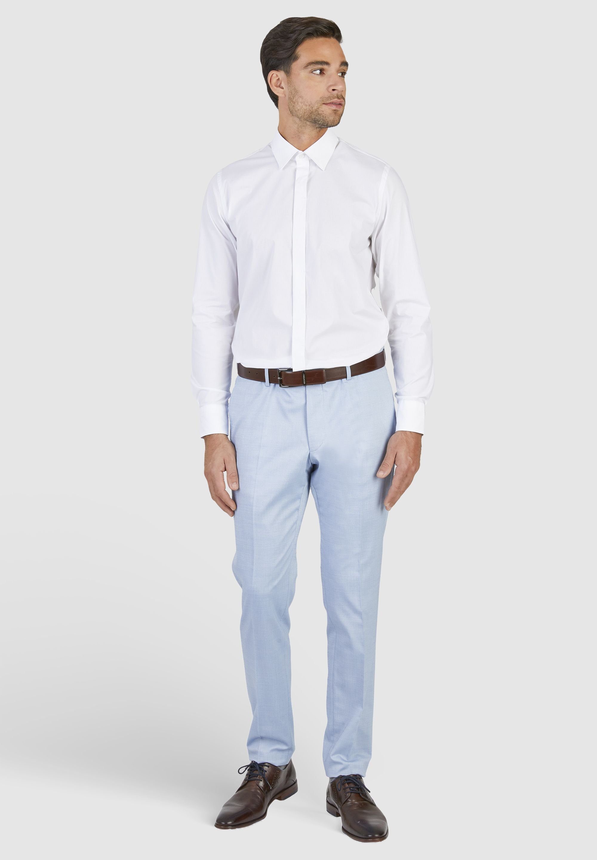 HECHTER PARIS Anzughose mit Pin-Ponit-Muster light blue