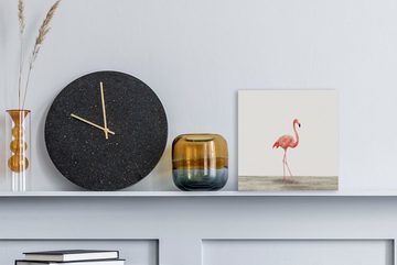 OneMillionCanvasses® Leinwandbild Tiere - Flamingo - Rosa, (1 St), Leinwand Bilder für Wohnzimmer Schlafzimmer