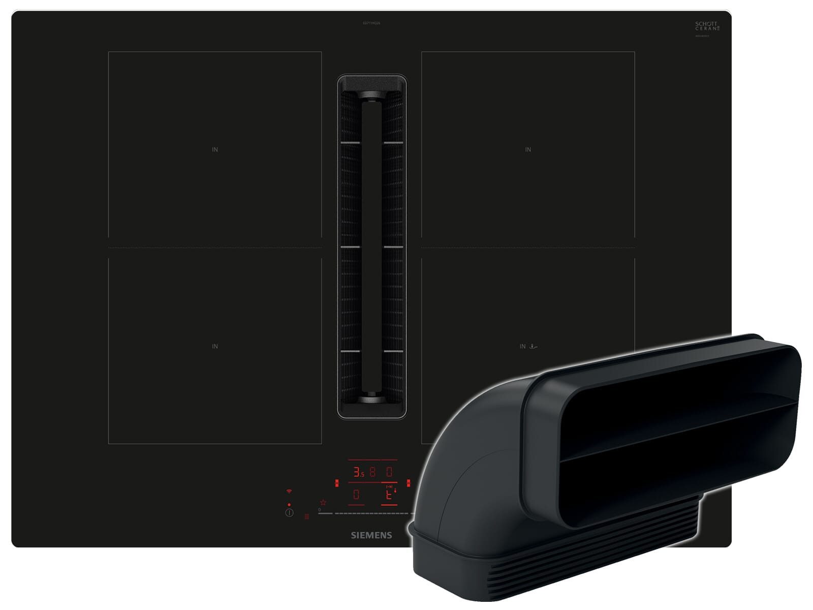 SIEMENS Kochfeld mit Dunstabzug ED711HGA7, Powerboost-Funktion, Timer
