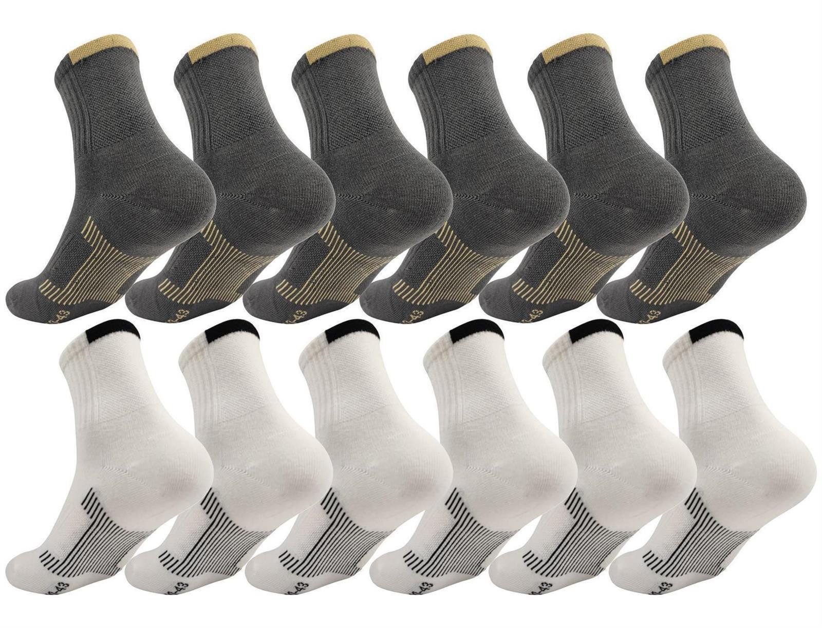 Sportsocken 12 Paar Herren Sport Sneaker Socken Quarter Socks Kurzsocken Halbsocke