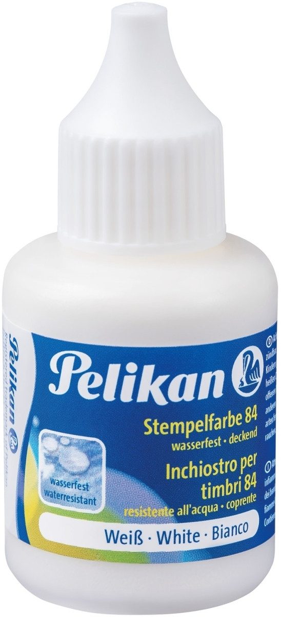 Pelikan Stempel Stempelfarbe Sorte 84 deckend wasserfest 30 ml weiß