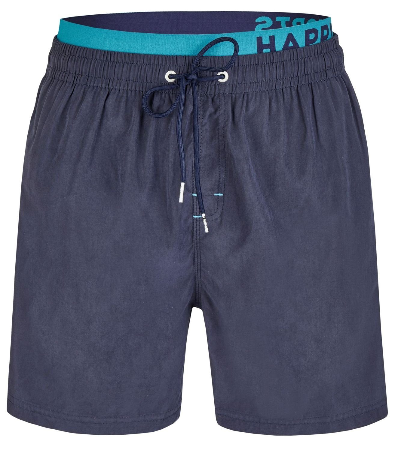 Badehose HAPPY SHORTS Herren Badeshorts Strandshorts Shorts marine navy Happy Waist Band S - XXL