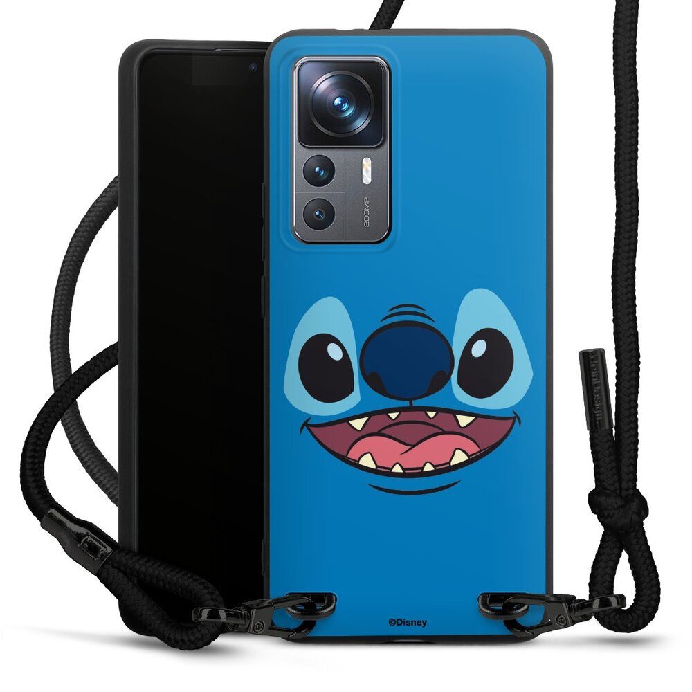 DeinDesign Handyhülle Lilo & Stitch Disney Offizielles Lizenzprodukt Stitch Closeup, Xiaomi 12T Pro 5G Premium Handykette Hülle mit Band Case zum Umhängen