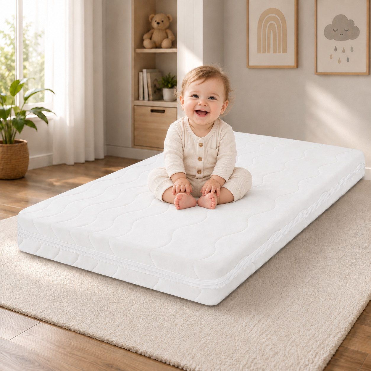 Kindermatratze Easy Active Kaltschaummatratze 90x200 cm mit Bezug, Best for Home, 10 cm hoch, (Einzelartikel, 60x120 70x140 80x160 80x180 90x200 140x200 180x200 cm), Schaumstoffmatratze, Kindermatratze mit Reißverschluss