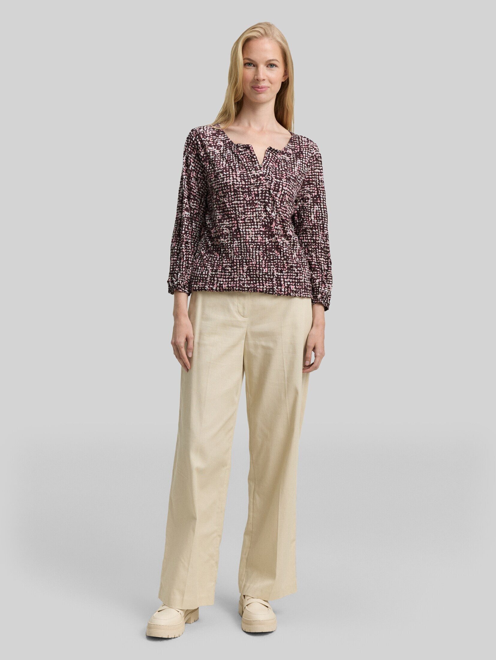 TOM TAILOR 3/4-Arm-Shirt T-Shirt Crinkle Blusenshirt mit Muster – Bild 5 von 5