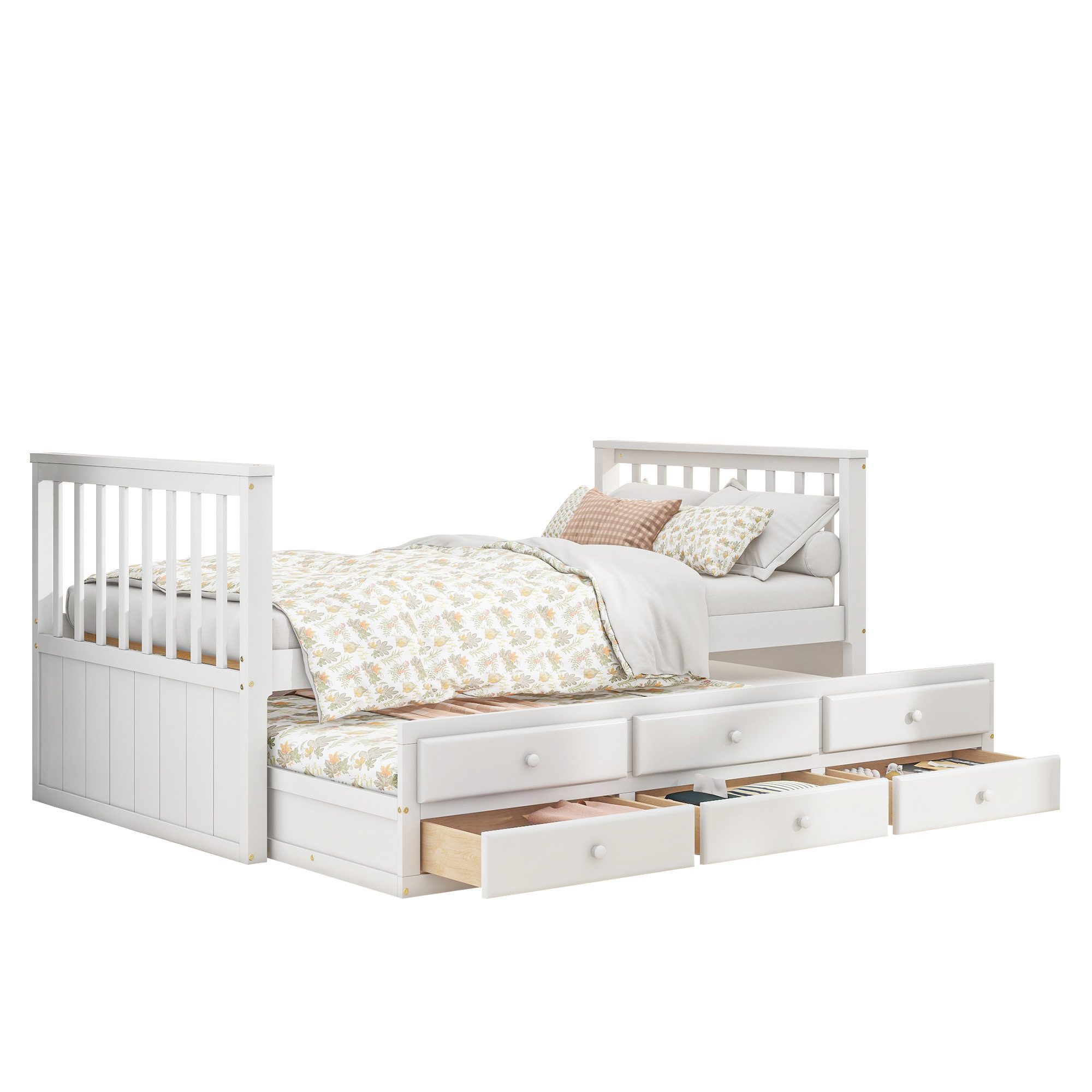 REDOM Kinderbett Holzbett mit Schubladen (mit günstig online kaufen