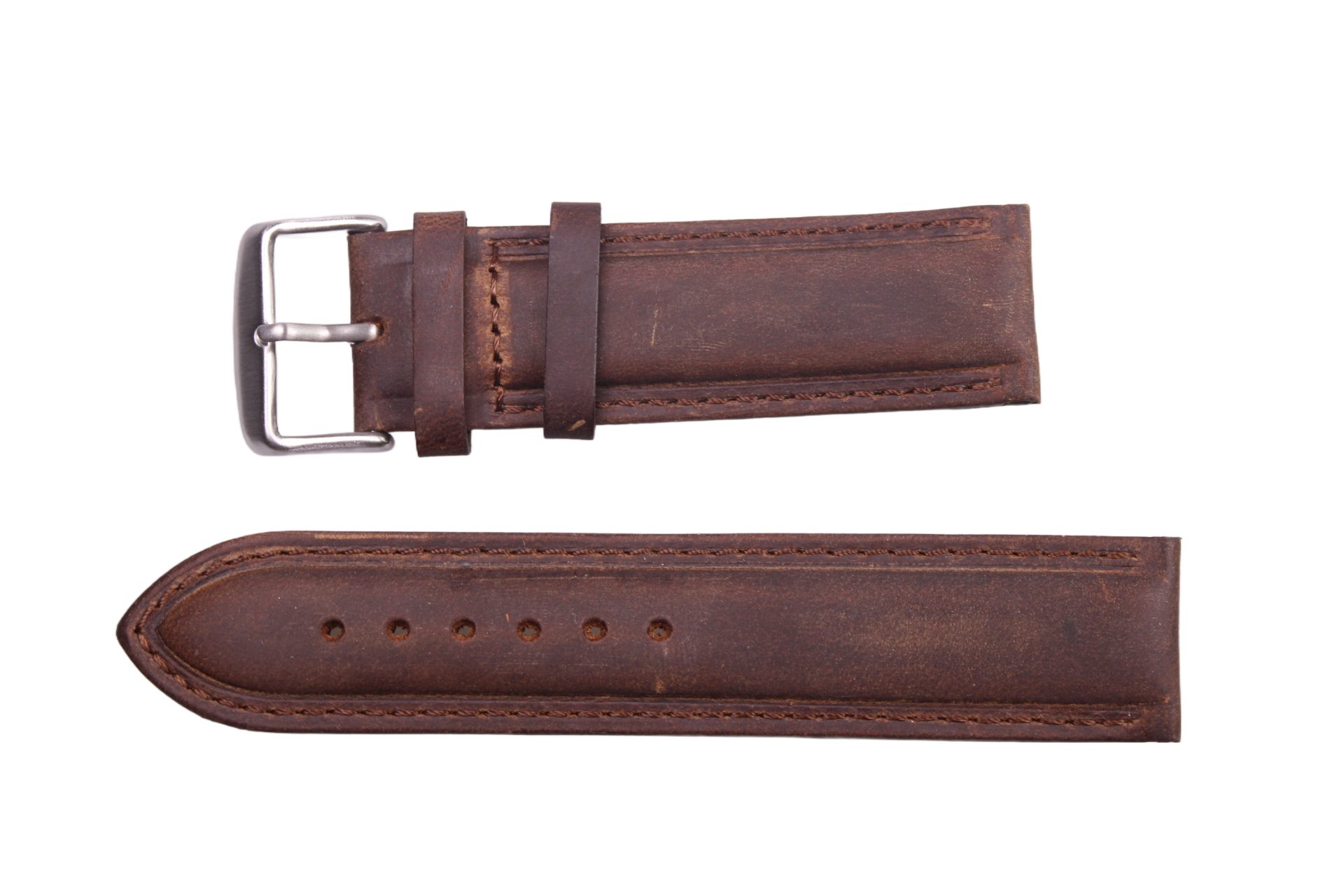 Eichmüller Uhrenring Uhrenband aus Leder Dunkelbraun 22 mm, (2-tlg), Echt Leder
