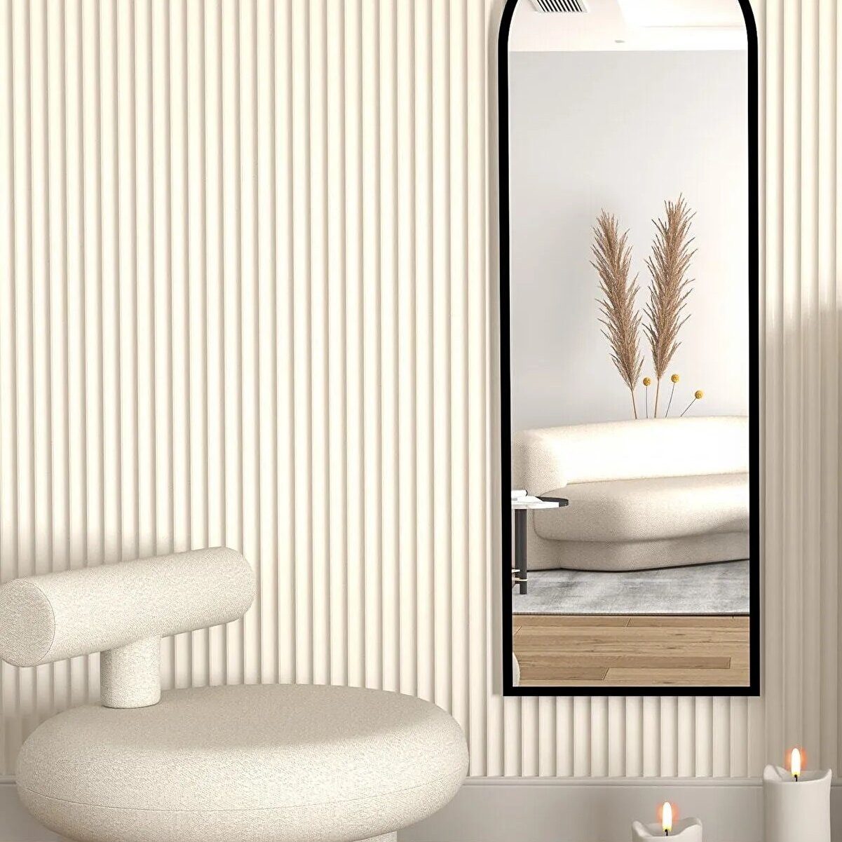 en.casa Spiegel (1-St), Ovaler Wandspiegel, 40 x 120 cm 91421442