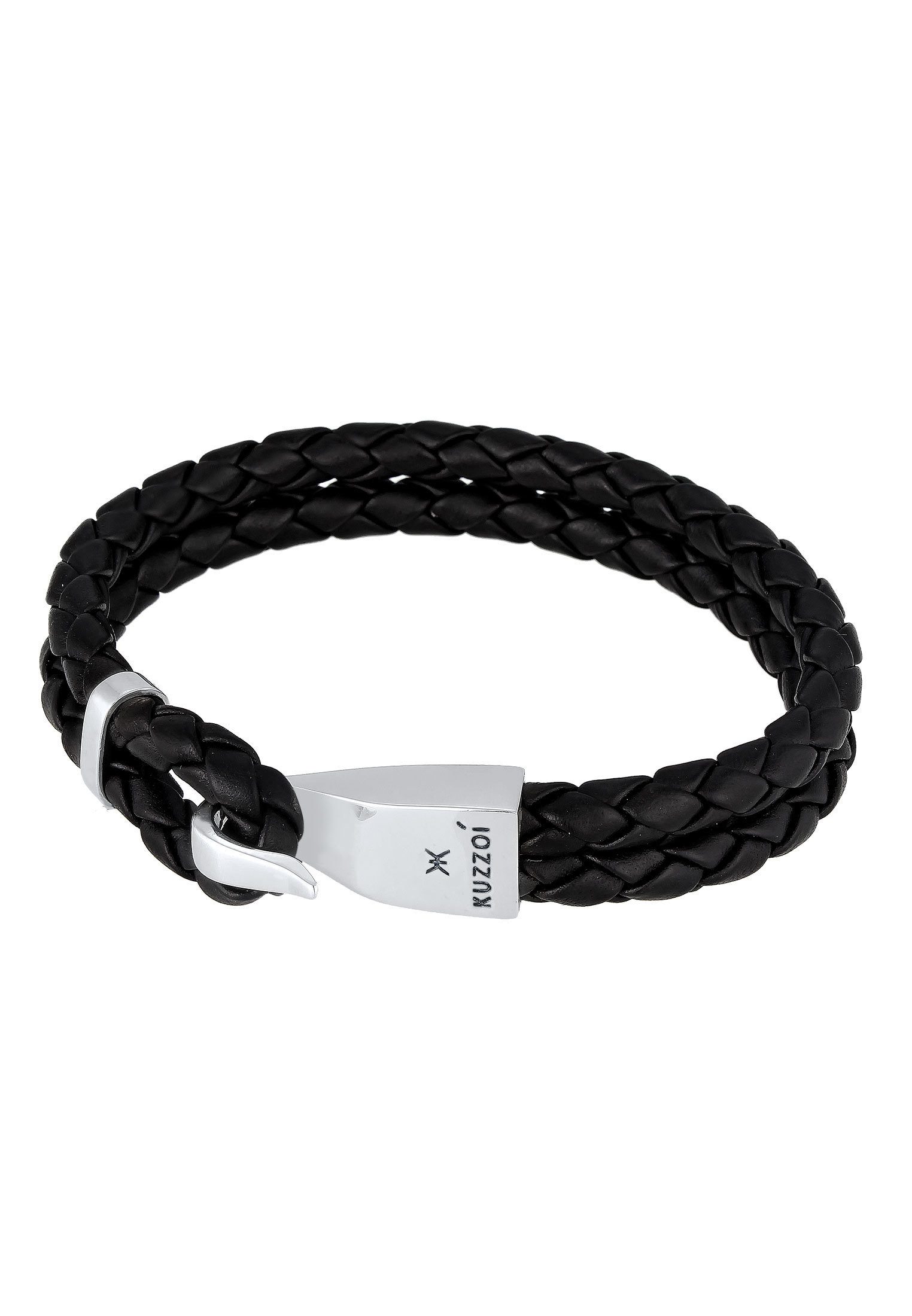 Kuzzoi Lederarmband Herren Leder Haken-Verschluß Maritim 925 Silber, Haken günstig online kaufen