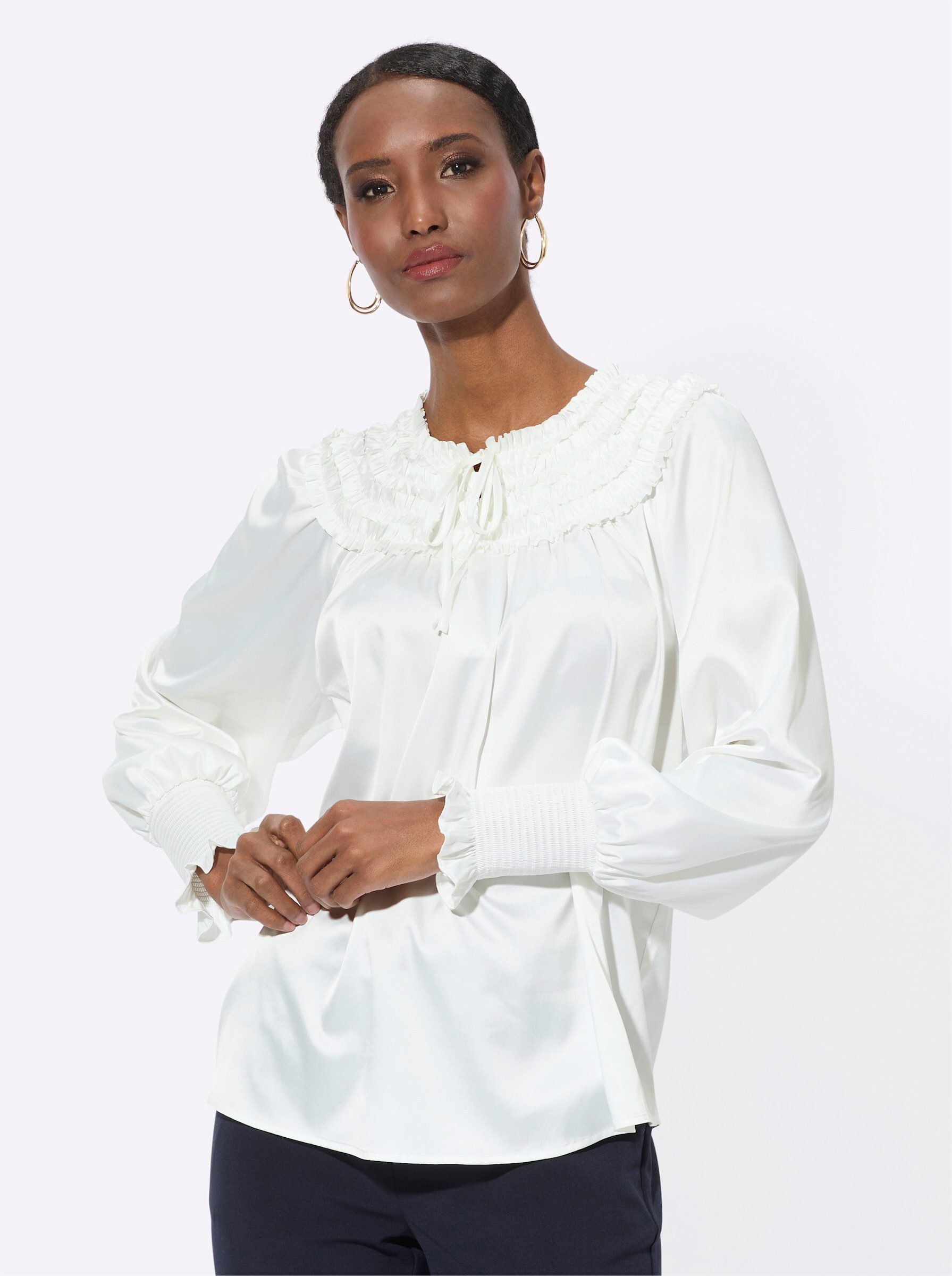 Klassische Bluse Satinbluse