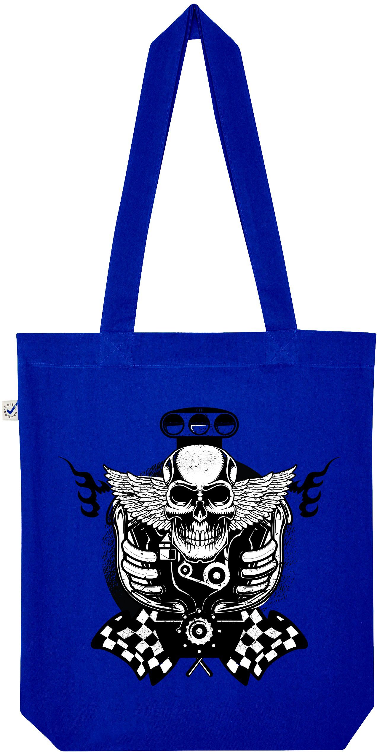 Tragetasche Skull Motor Jutebeutel Tasche Lange Henkel