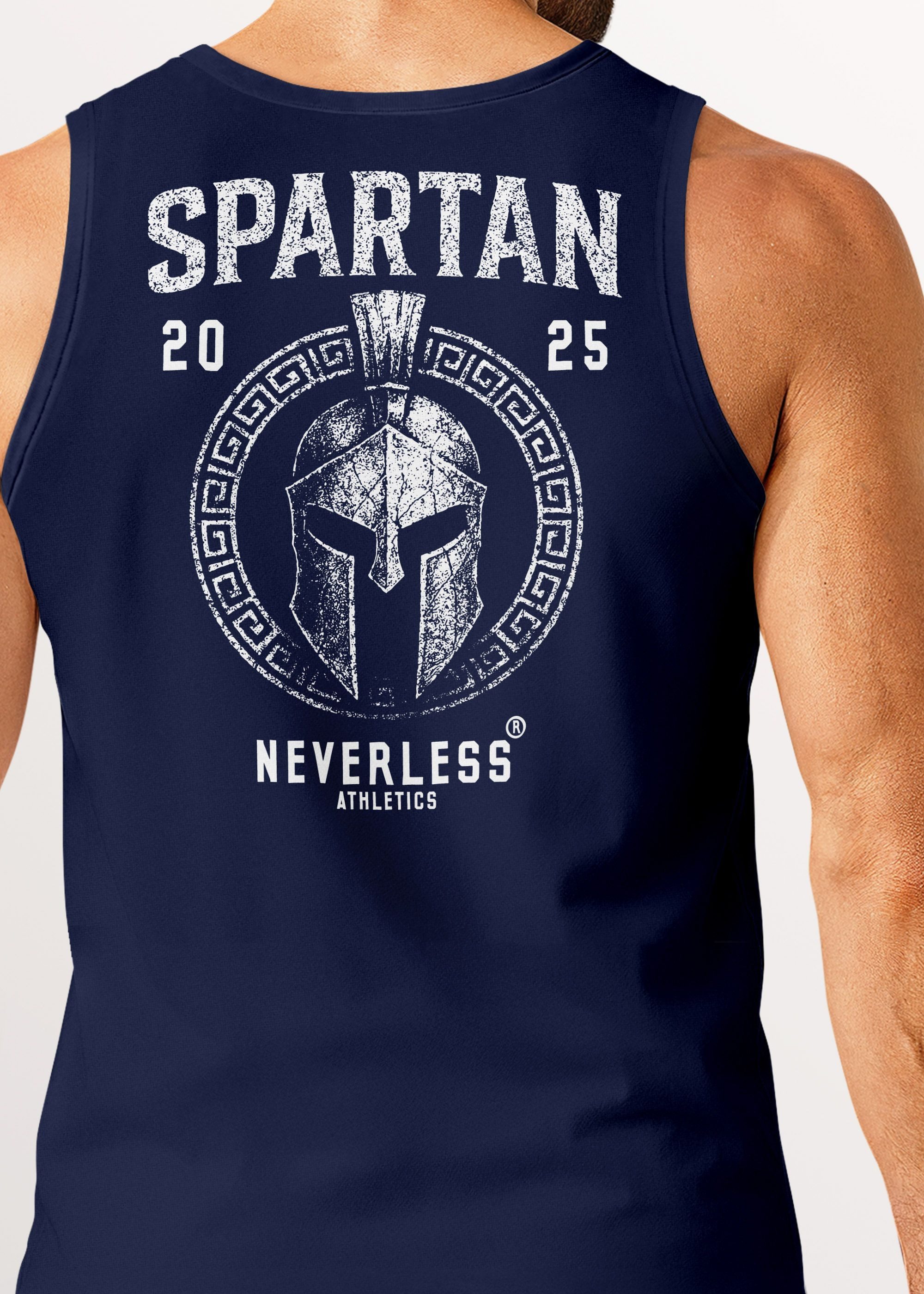 Neverless Tanktop Herren Tank-Top Backprint Helm-Print Spartan Sportshirt mit mit Print