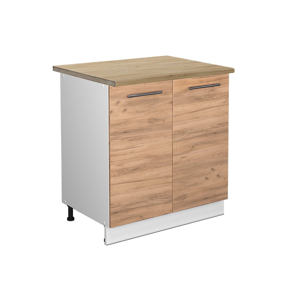 Vicco Spülenunterschrank Fame-Line Goldkraft Eiche/Weiß 80 cm mit Regal AP günstig online kaufen