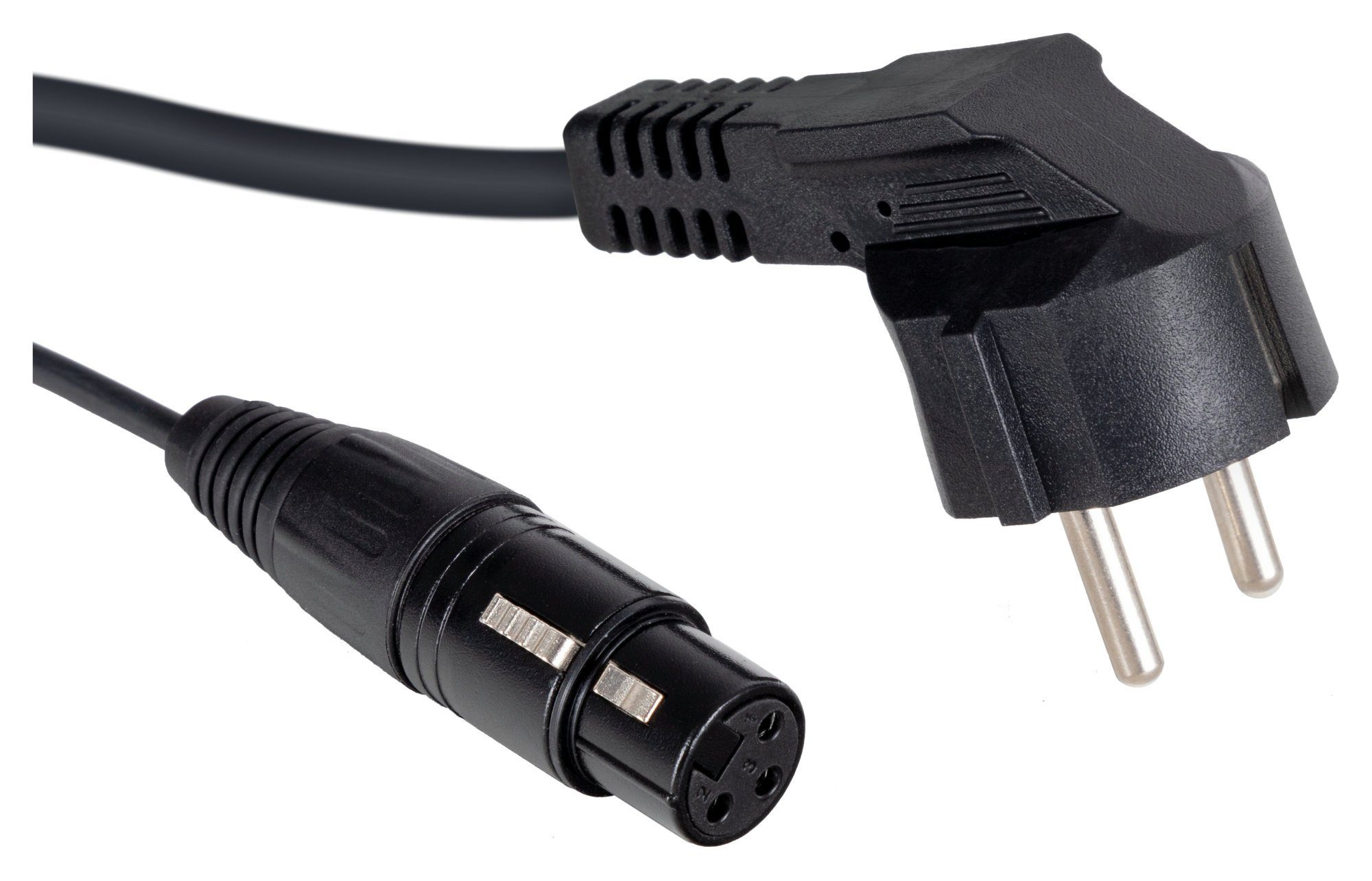 Pronomic Pronomic Stage EUPPX-2.5 Hybridkabel Euro/Powerplug/XLR 2x Set Audio-Kabel, Schuko/Powercon, XLR (250 cm), für Stromversorgung und Audiosignal in einem