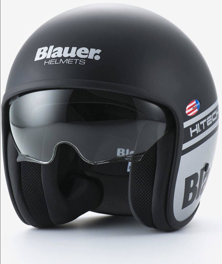Blauer Motorradhelm Pilot 1.100 Jethelm, integriertes Sonnenvisier