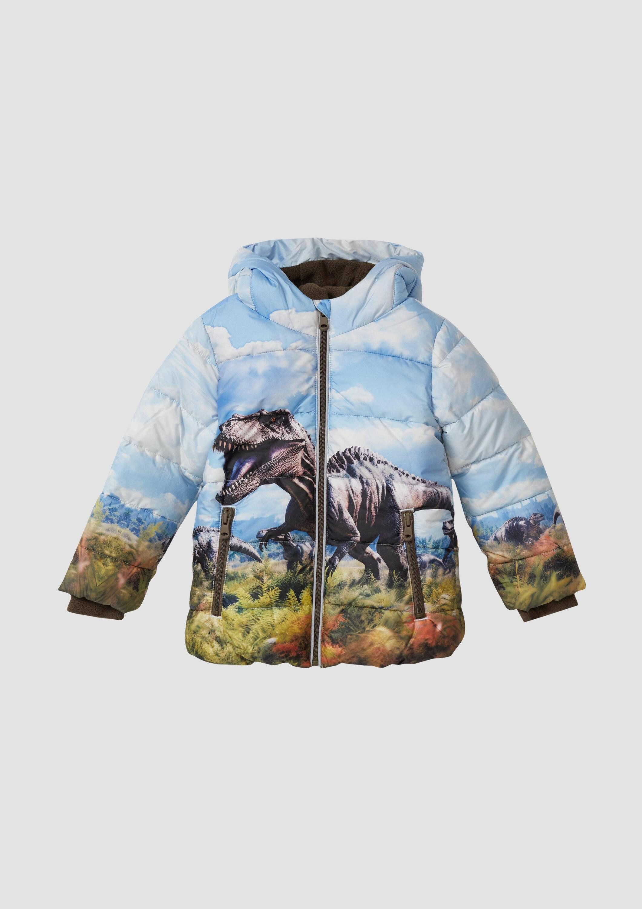 s.Oliver Funktionsjacke Outdoor-Jacke Wattierte Jacke mit Fleecefutter und Kapuze