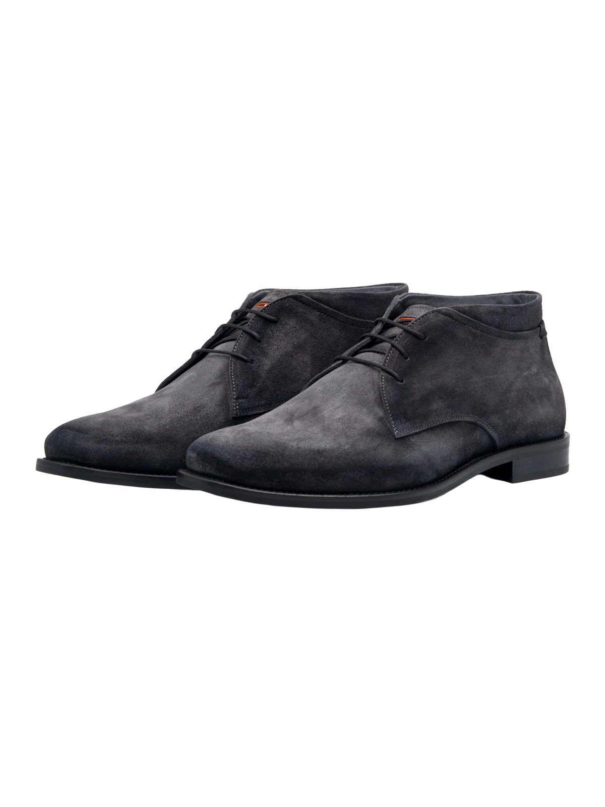 emilio adani Herren Boots aus Velourleder, Anthrazit Stiefelette