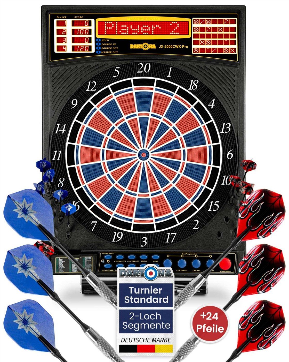Dartona Dartautomat Elektronische Dartscheibe Dartona JX-2000 Turnier Pro