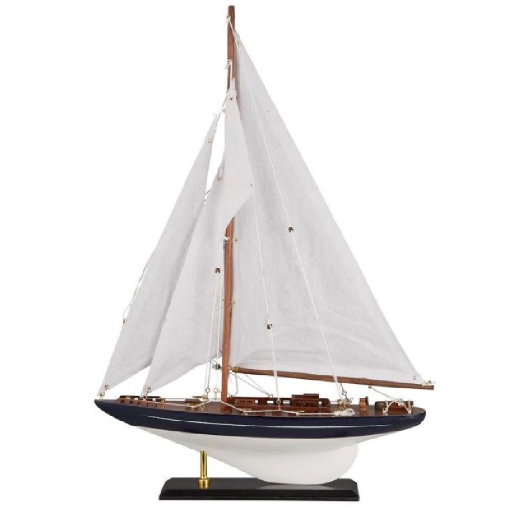 Skulptur Ib Laursen Dekorationsobjekt Segelschiff Braun Weiß Nautico (61,8cm)