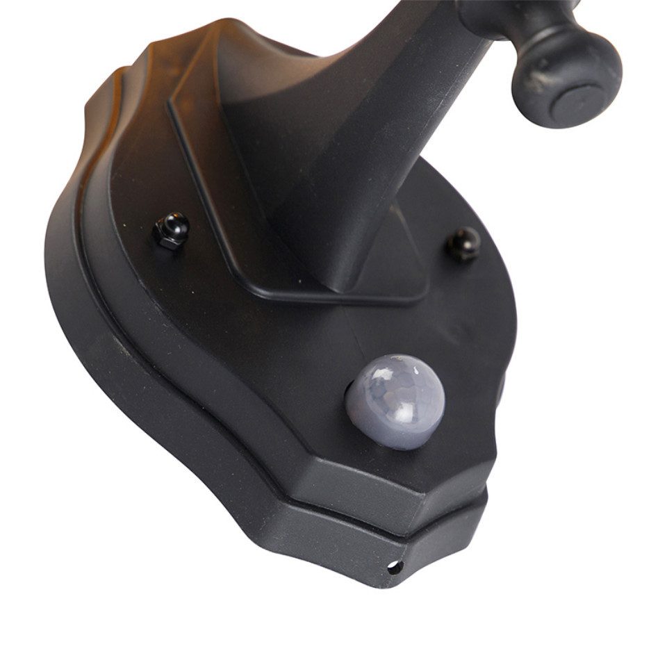 Qazqa Außen-Wandleuchte New haven, ohne Leuchtmittel, E27, Schwarz, Klassisch / Antik, Kunststoff, 1-flammig