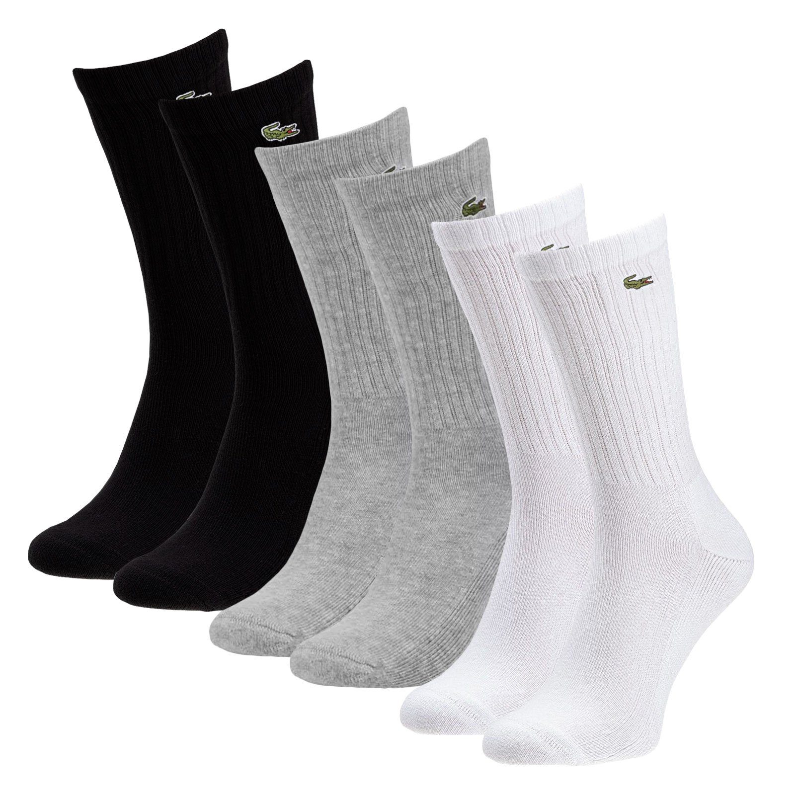 Lacoste Tennissocken LACOSTE SPORT Tennis Socken (3-Paar) mit gerippter Wadenstütze P0F gris chiné / blanc / noir