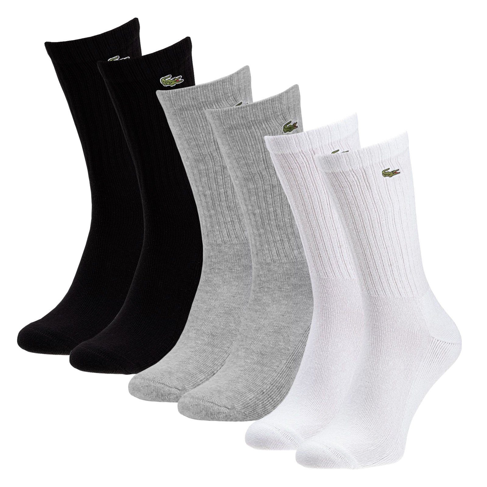 Tennissocken gris blanc LACOSTE Lacoste Socken Tennis / Wadenstütze (3-Paar) gerippter mit P0F noir chiné / SPORT