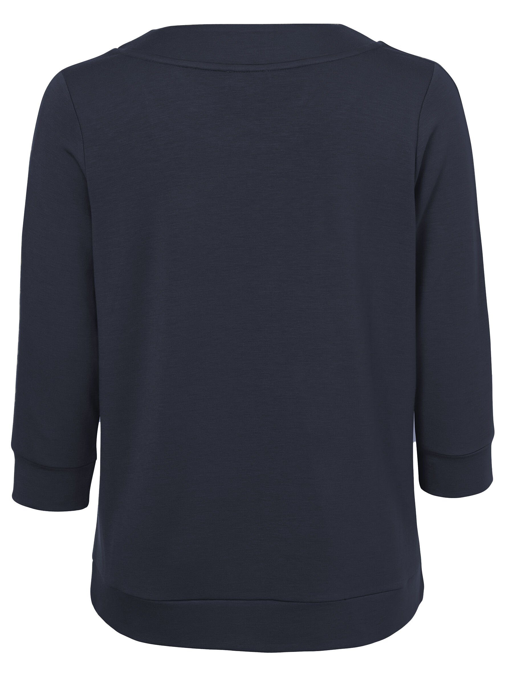 V-Ausschnitt mit schwarz APPIA Dezentes DUE Glitzerdetails Sweatshirt VIA mit Sweatshirt