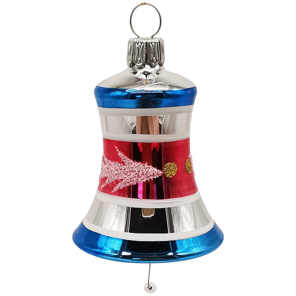 Schatzhauser Christbaumschmuck Nostalgie Lauschaer Glocken-Set Ø 5cm (6-tlg), mundgeblasen, handbemalt