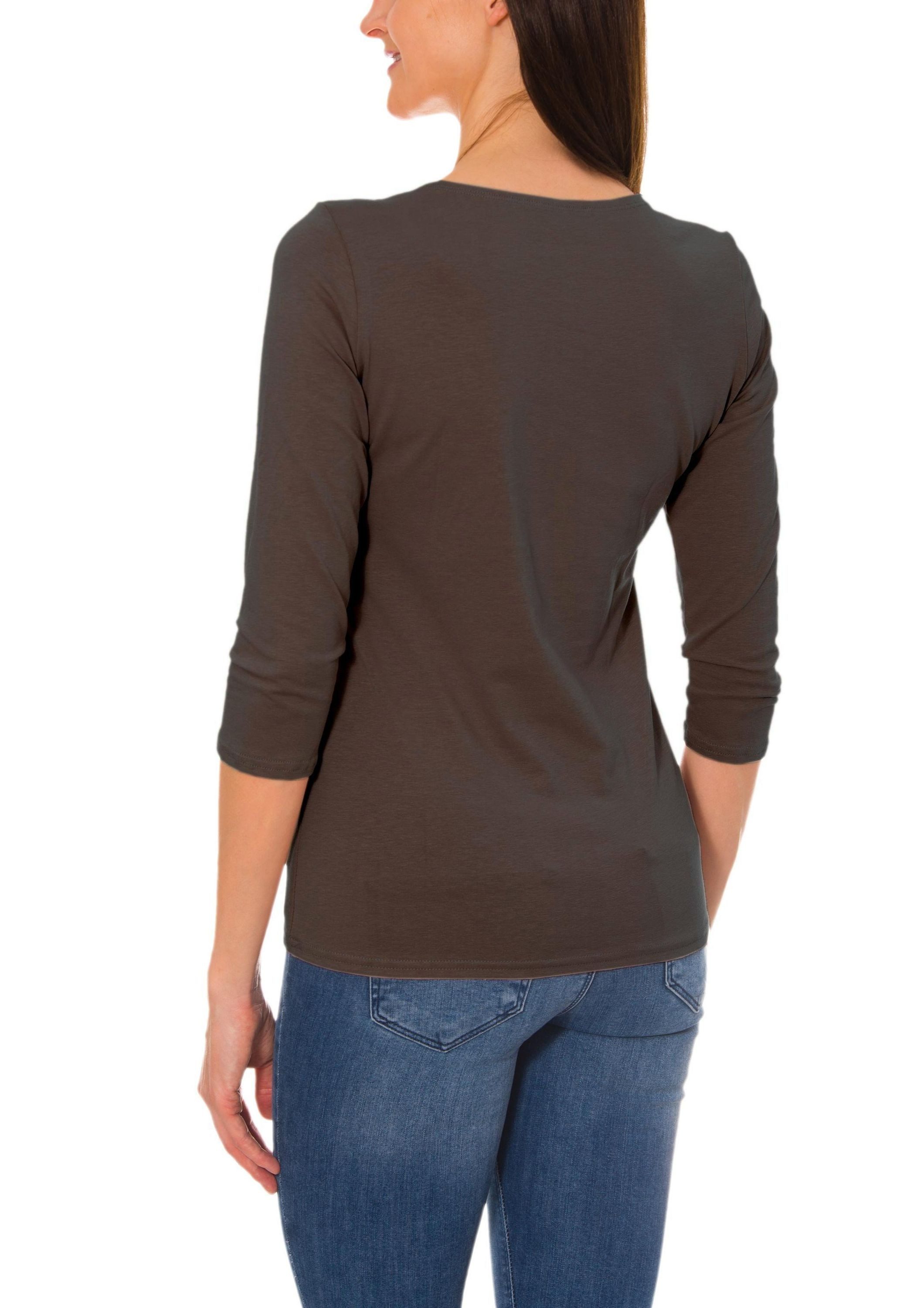 Alkato Longshirt Alkato Damen Shirt 3/4 Arm mit Rundhals