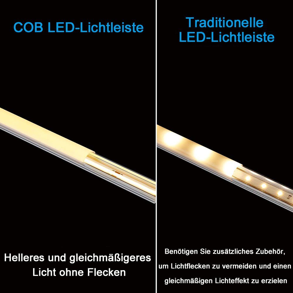Rosnek LED Stripe 0.5-5M,12V,COB,Bendable,für Schlafzimmerschrank Bücherregal Kaltweiß