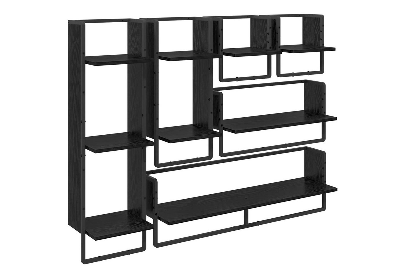 vidaXL Regal Wandregal-Set 6 stk. Schwarz Eichen-Optik 100 x 25 x 30 cm, 6-tlg.