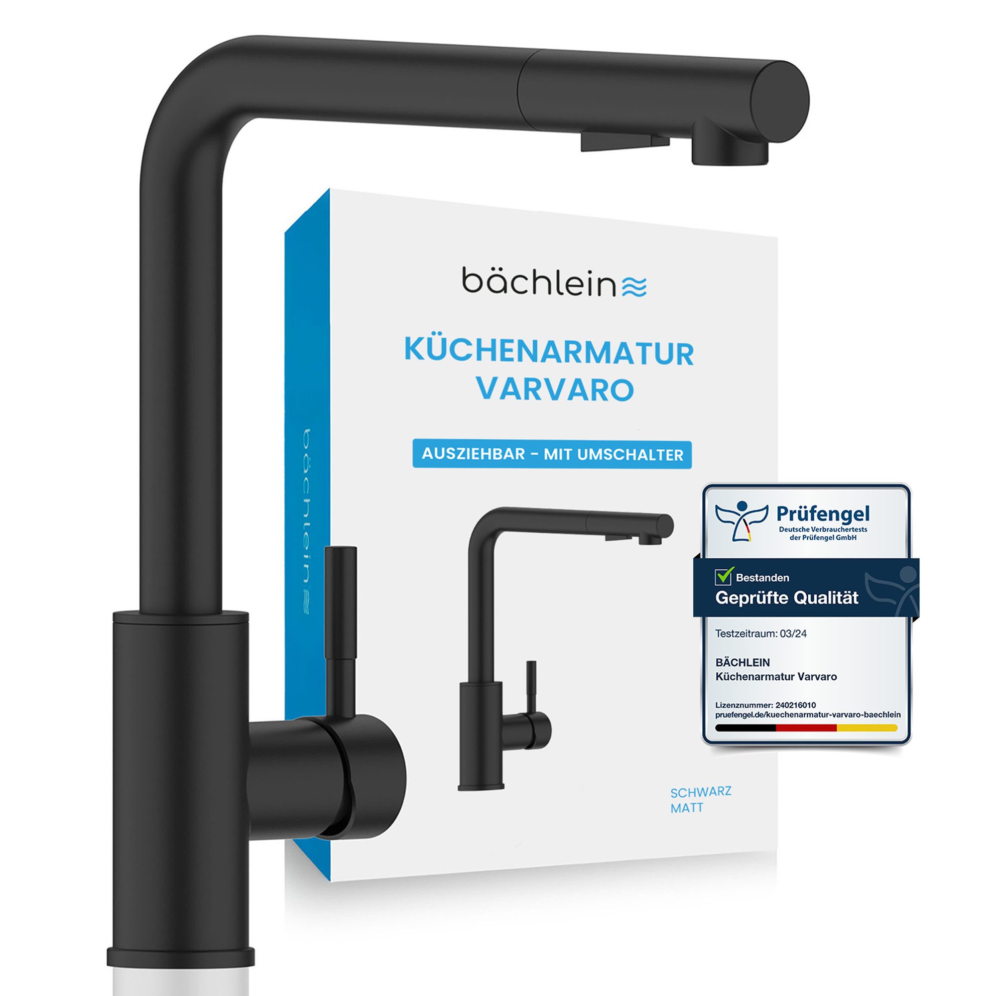 Bächlein Spültischarmatur Elegante Küchenarmatur Varvaro (Schwarz-matt) günstig online kaufen
