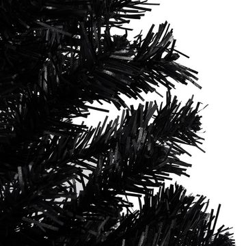 vidaXL Künstlicher Weihnachtsbaum Künstlicher Weihnachtsbaum mit LEDs Kugeln Schwarz 240cm PVC