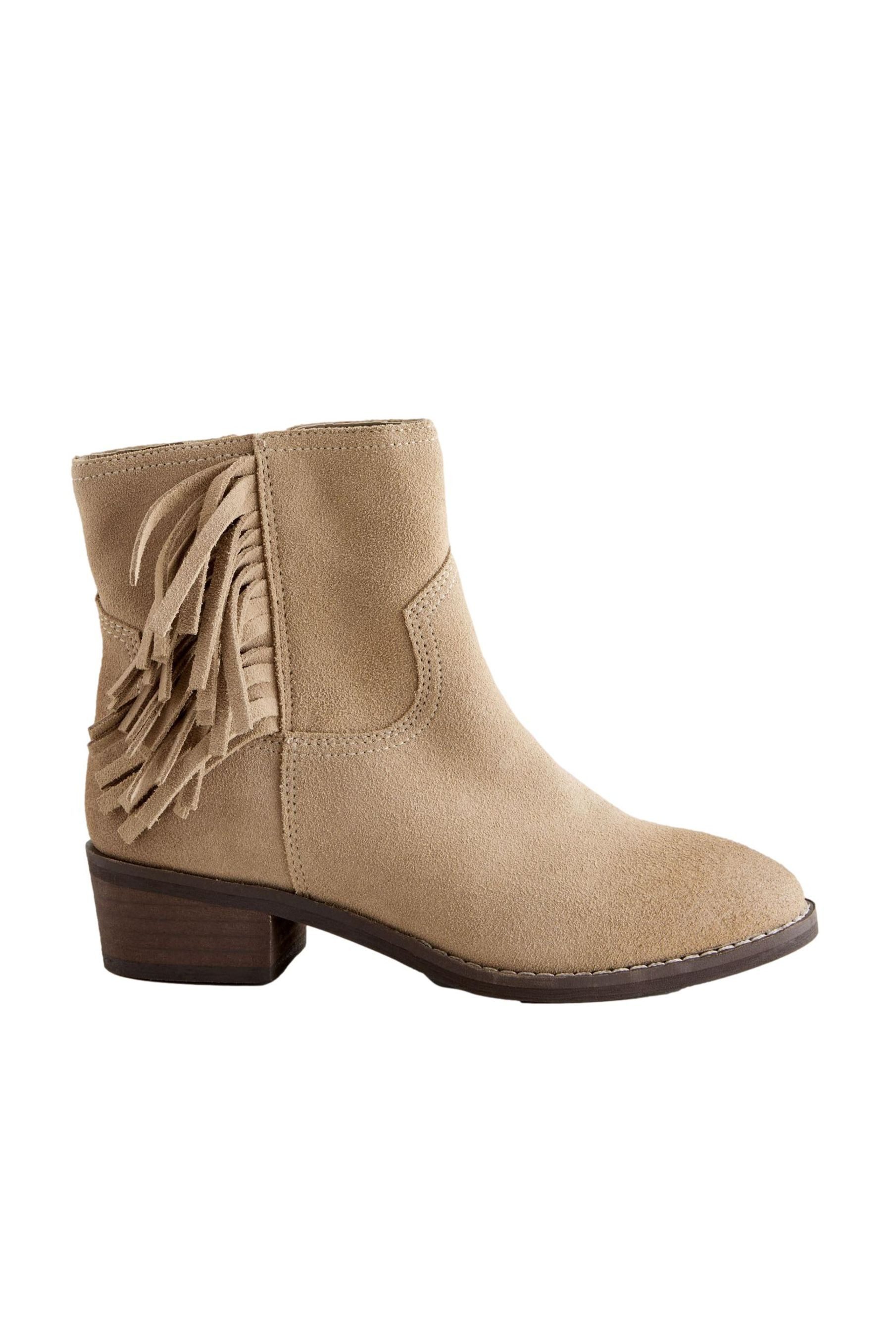 Westernstiefel aus Veloursleder mit Fransen Westernstiefelette