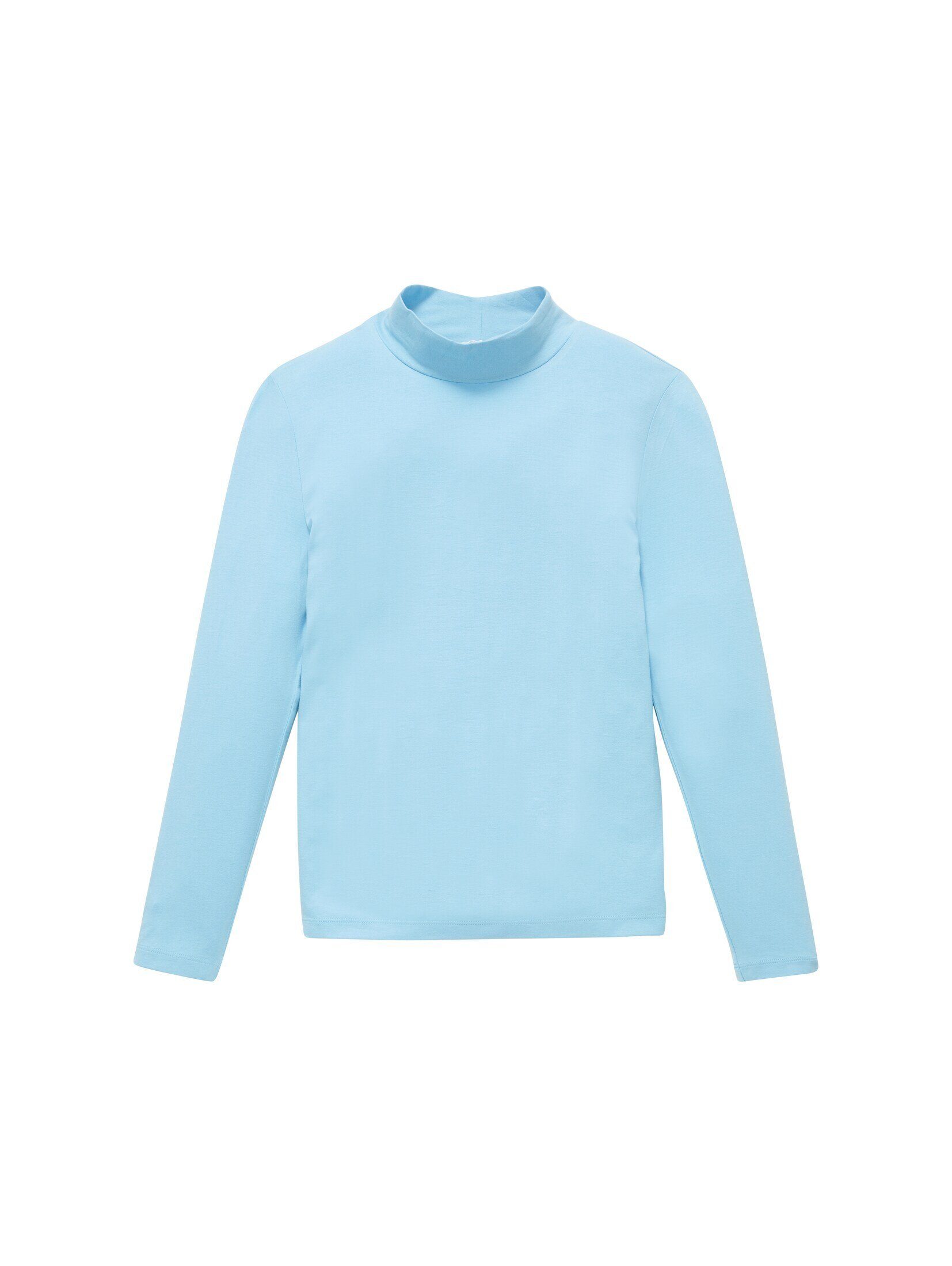 TOM TAILOR T-Shirt Langarmshirt mit LENZING(TM) ECOVERO(TM) charming blue
