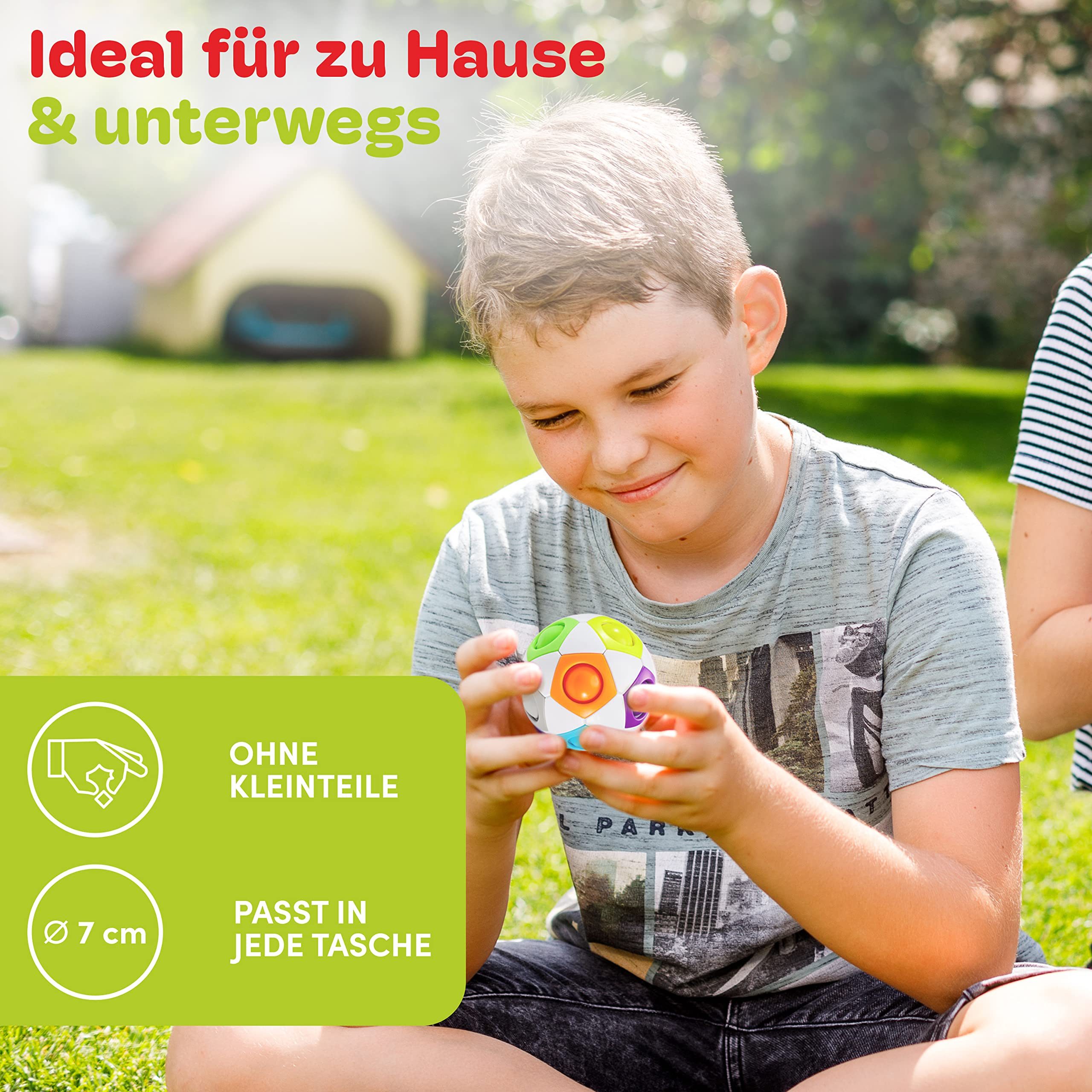 Cubidi 3D-Puzzle Regenbogenball - Geschicklichkeitsspiel für Kinder und Erwachsene, Puzzleteile, Knobelspiel für Mädchen & Jungen ab 6 - Fördert räumliches Denken