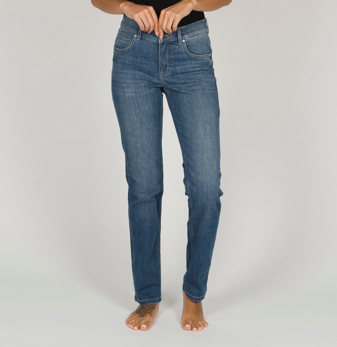 ANGELS Stretch-Jeans ANGELS JEANS CICI mid blue used buffies 346 3400.3358 - STRETCH