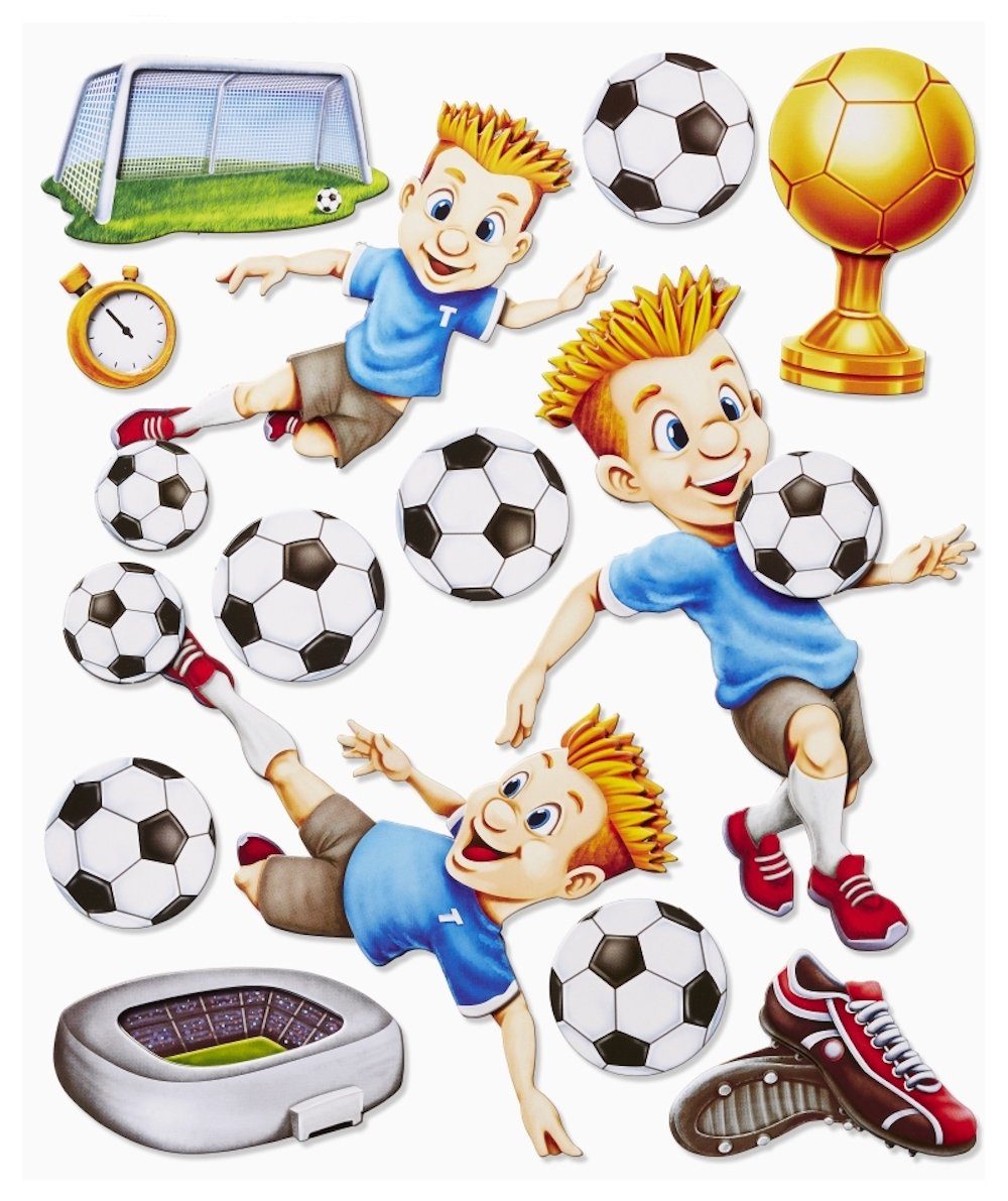 HobbyFun Aufkleber 3D Sticker XXL Fußball II