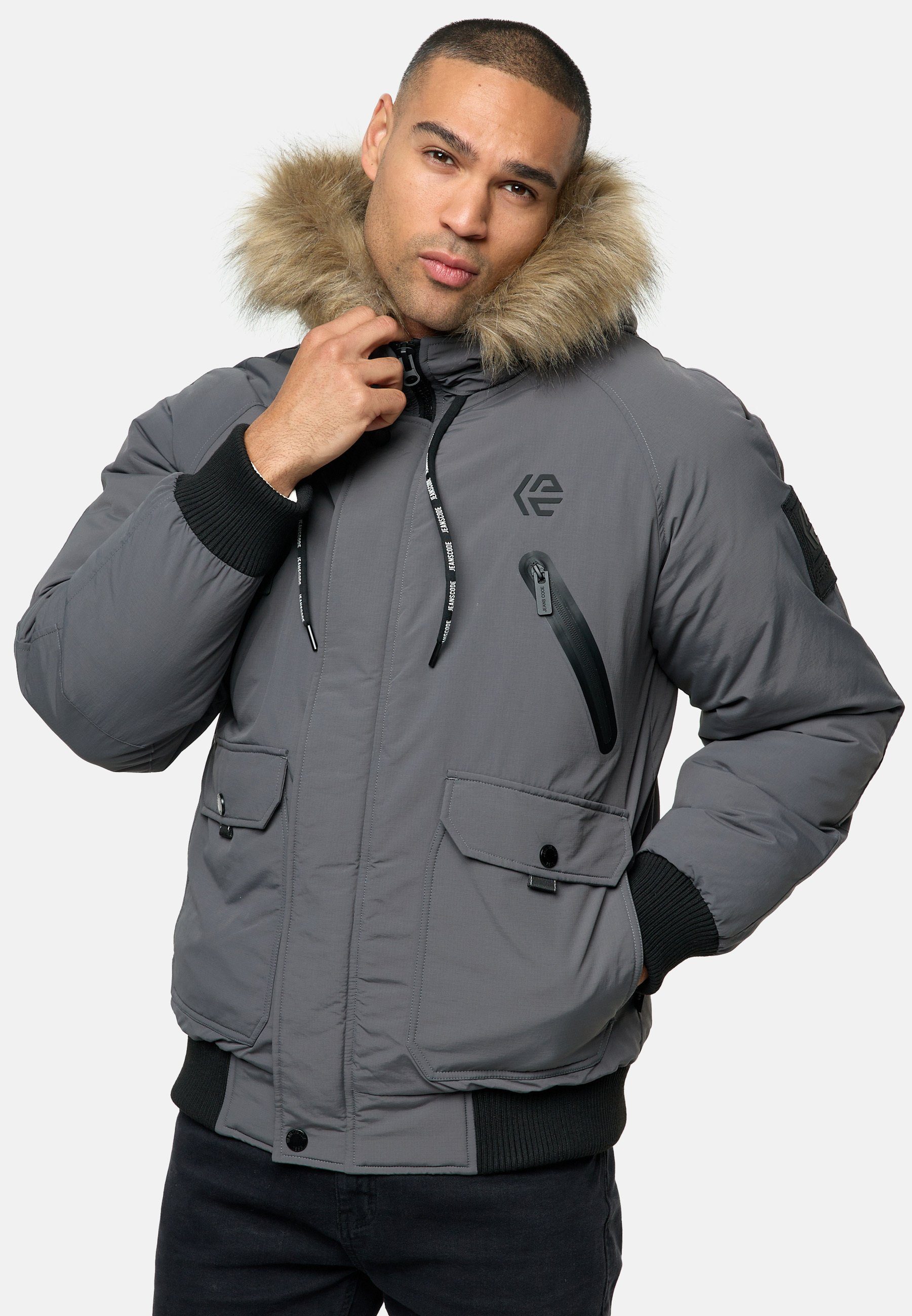 Indicode Winterjacke INZakai Dk Grey