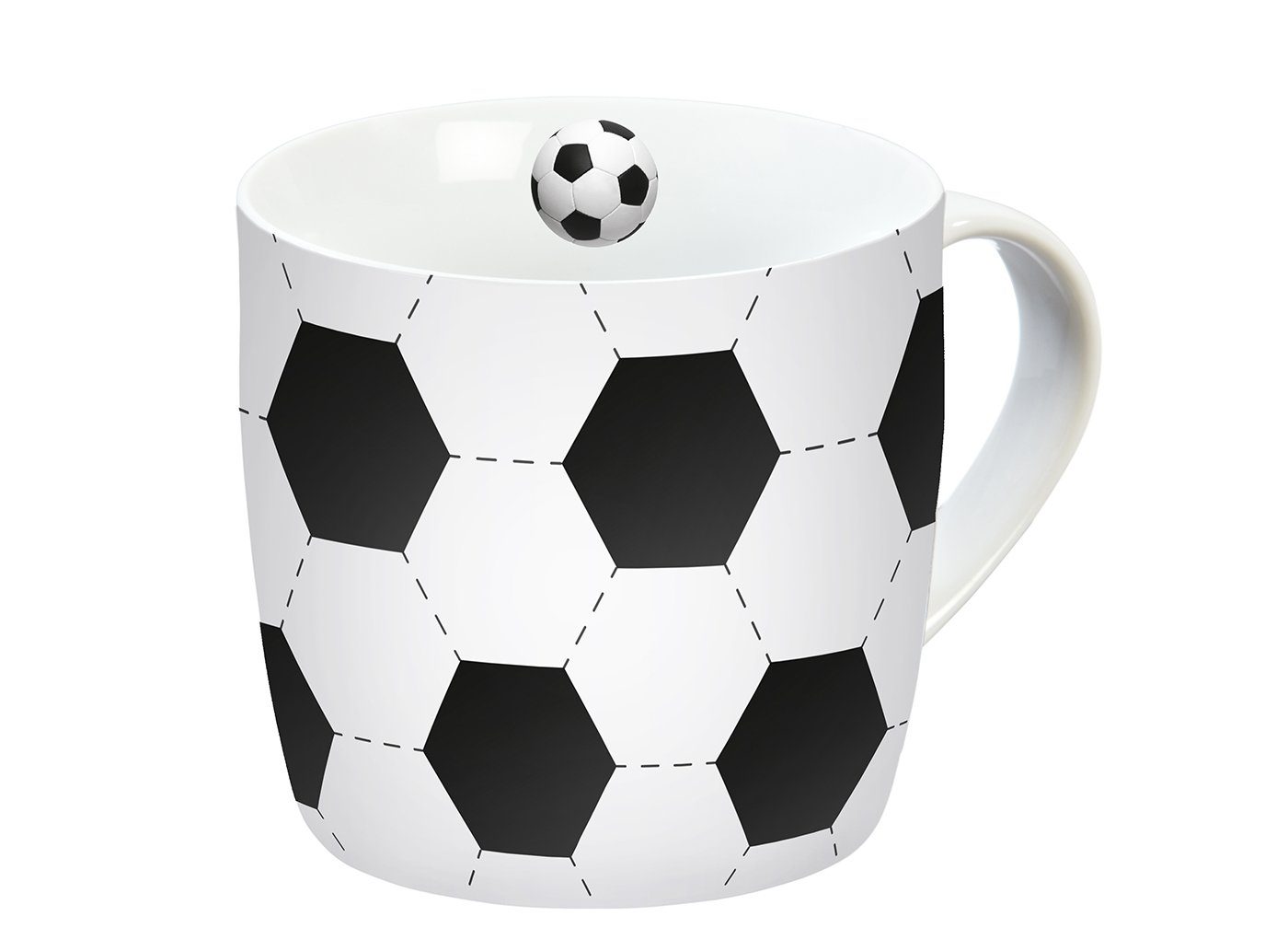 Geda Labels GmbH Tasse Ball, Porzellan, Weiß, 300 ml, spülmaschinengeeignet