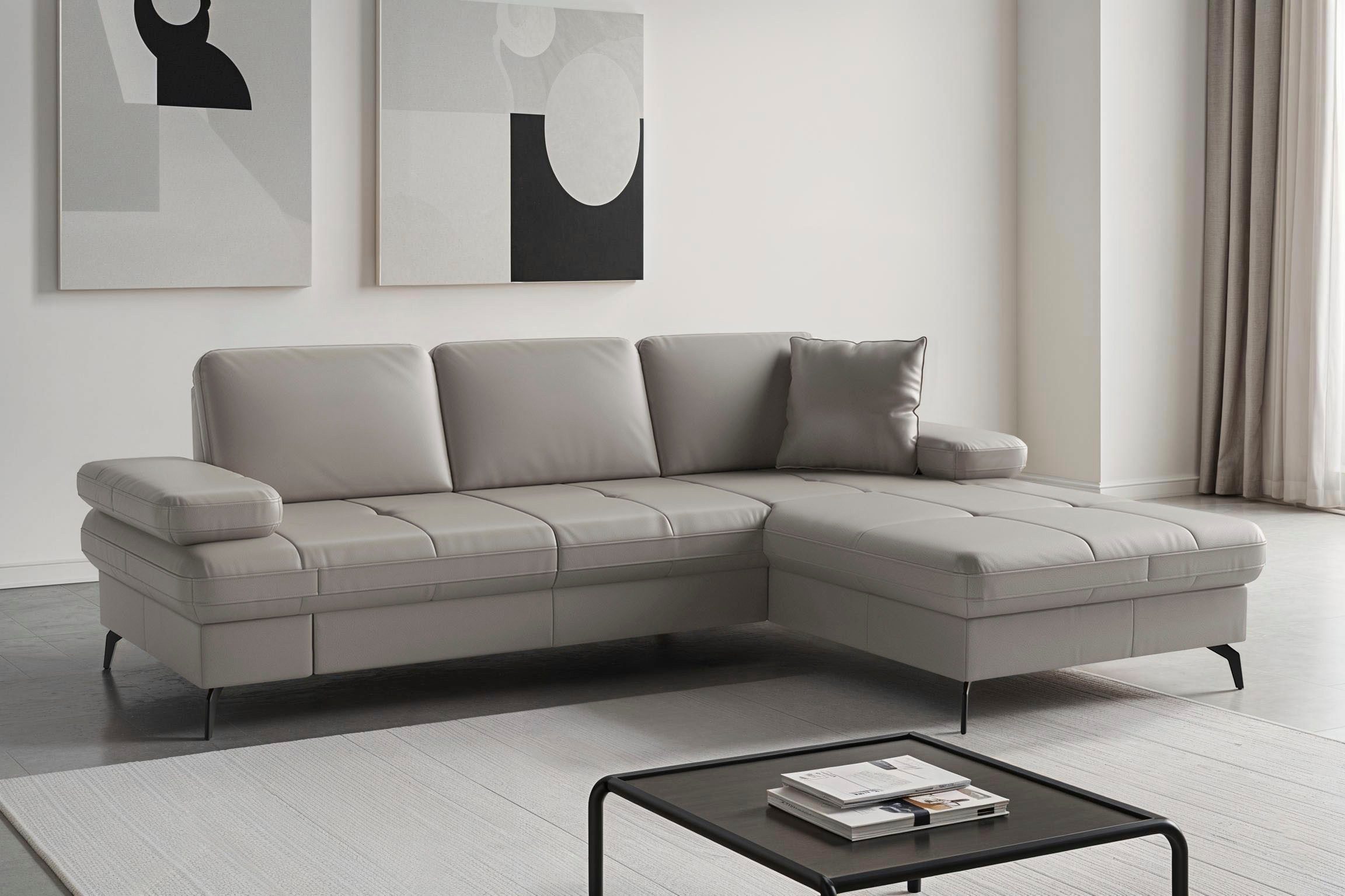 sit&more Ecksofa Morris Jubi, Recamiere, Breite 247 cm, mit Armteilfunktion, wahlweise mit Schlaffunktion