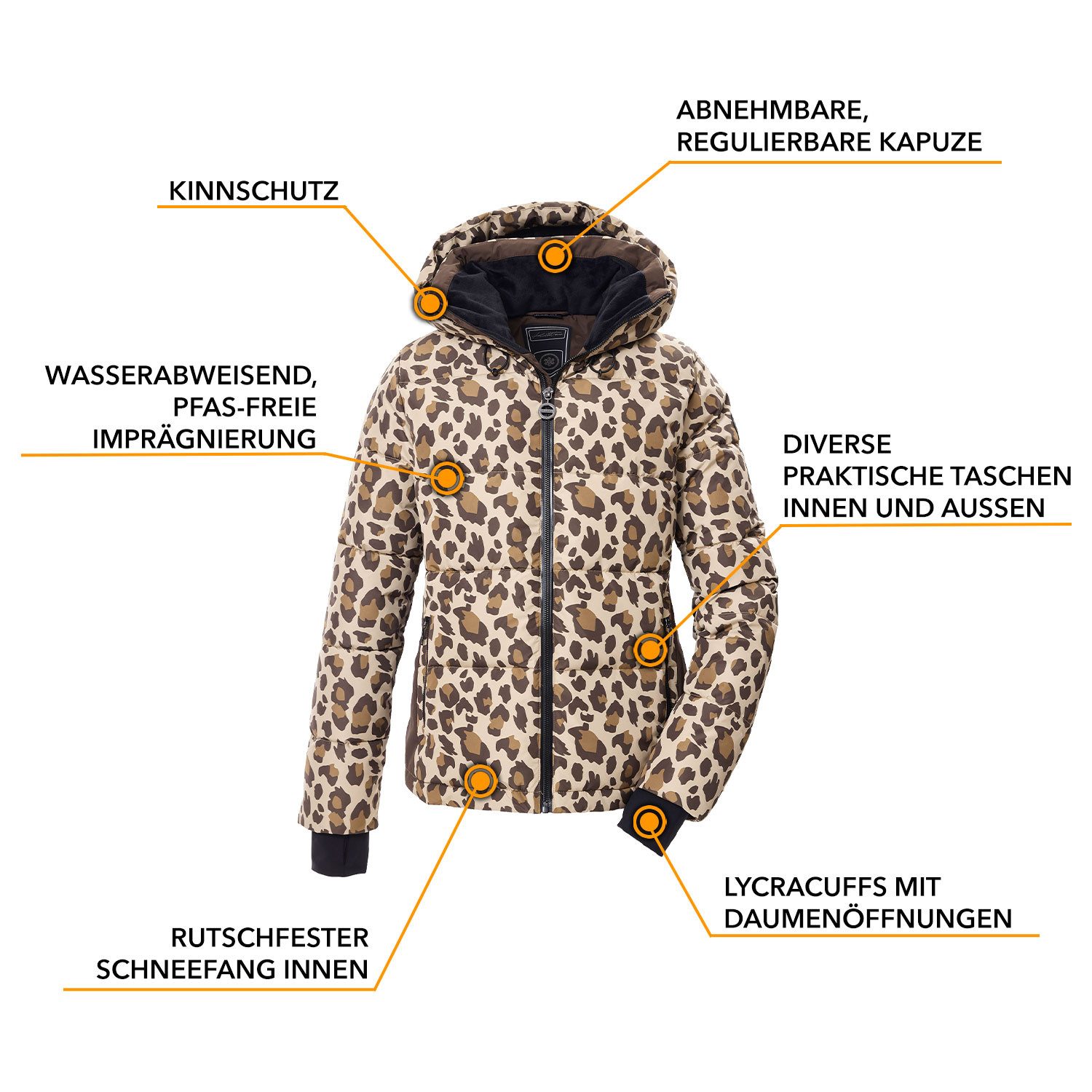 Killtec Skianzug Damen Leo Skijacke + Skihose, Schneefang - Wassersäule von 10.000 mm - verschweißte Nähte
