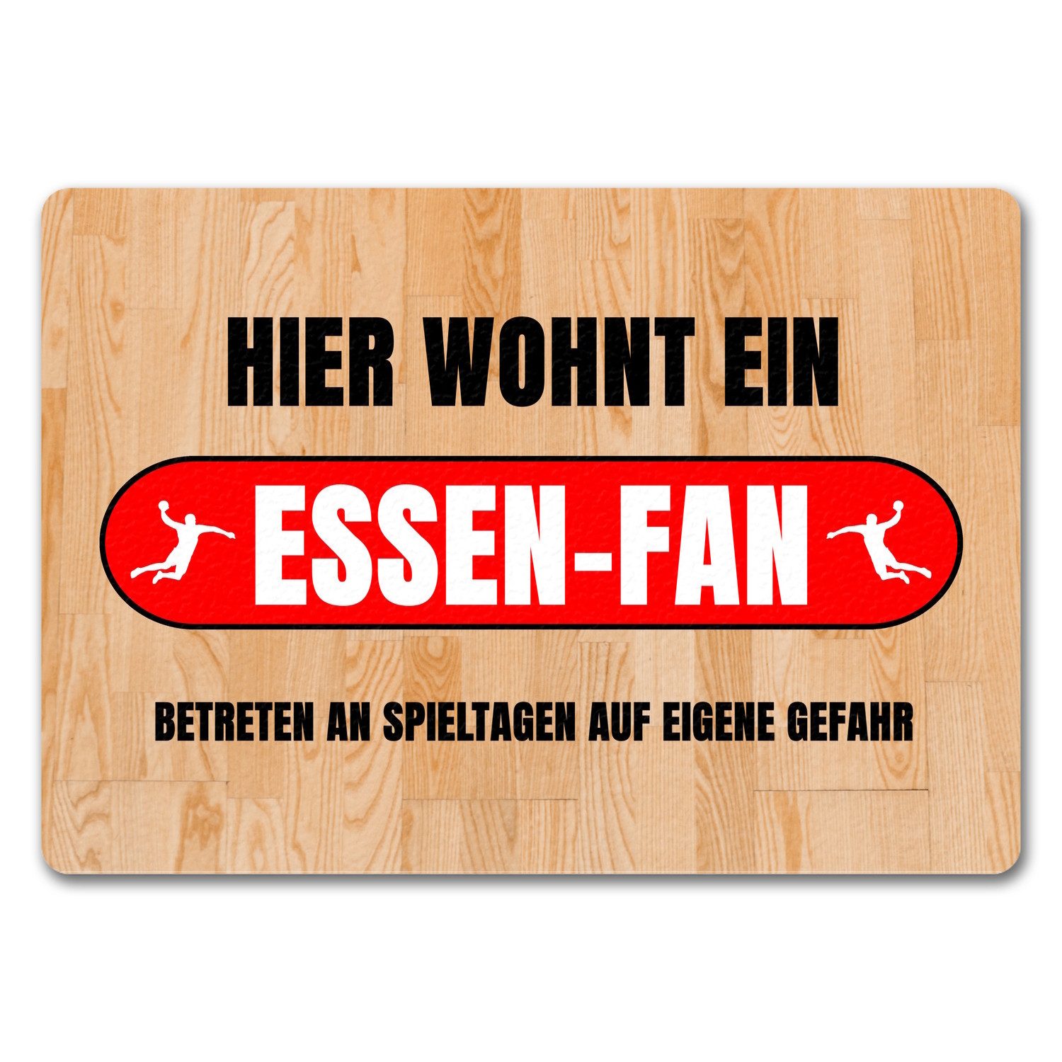 Fußmatte Hier wohnt ein Essen Fan Fußmatte in 35x50 cm ohne Rand mit Motiv